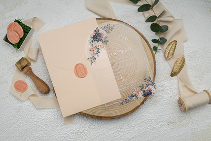 Powder Coloured Wedding Invitation