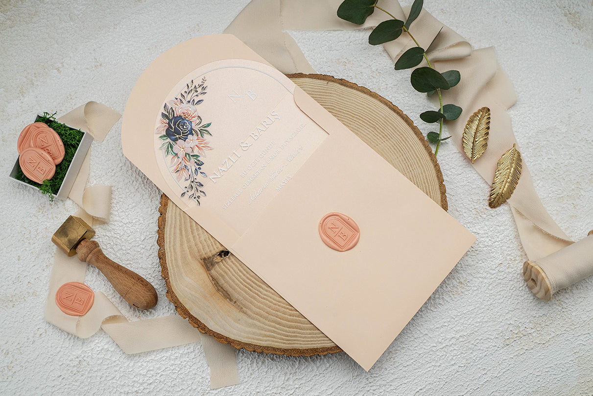 Powder Coloured Wedding Invitation