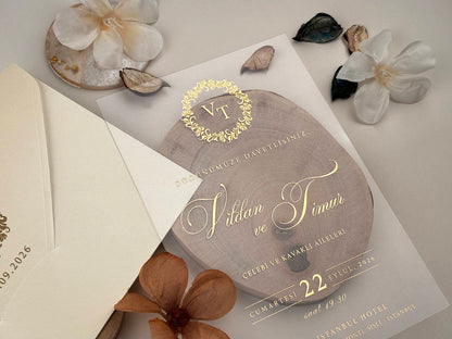 Acrylic Invitation with Cream Envelope