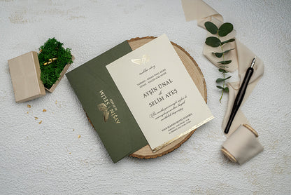 Green Envelope Minimal Invitation Card