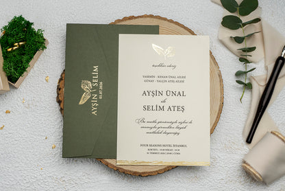 Green Envelope Minimal Invitation Card