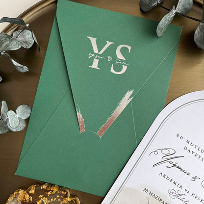 Grass Green Colours Wedding Invitation