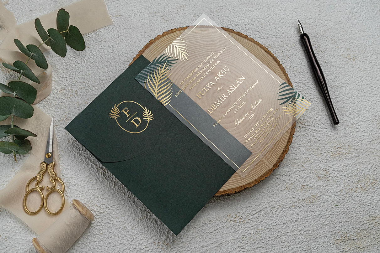 Leaf Detailed Transparent Invitation Card