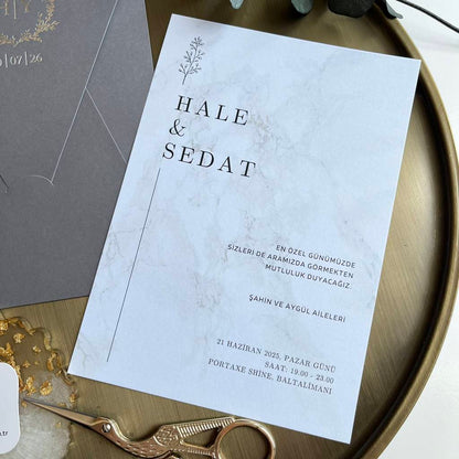 Marble Patterned Wedding Invitation