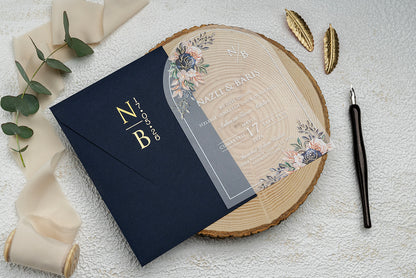 Oval Floral Invitation Card