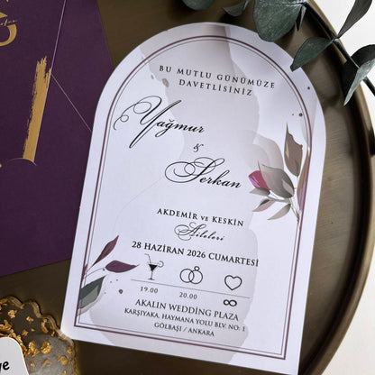 Purple Envelope Wedding Invitation