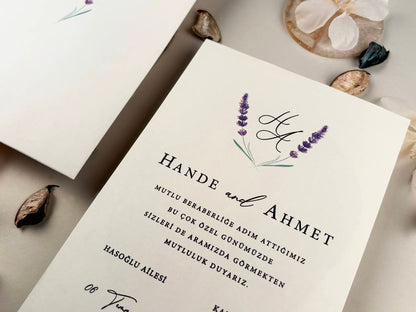 Purple Lavender Detailed Invitation