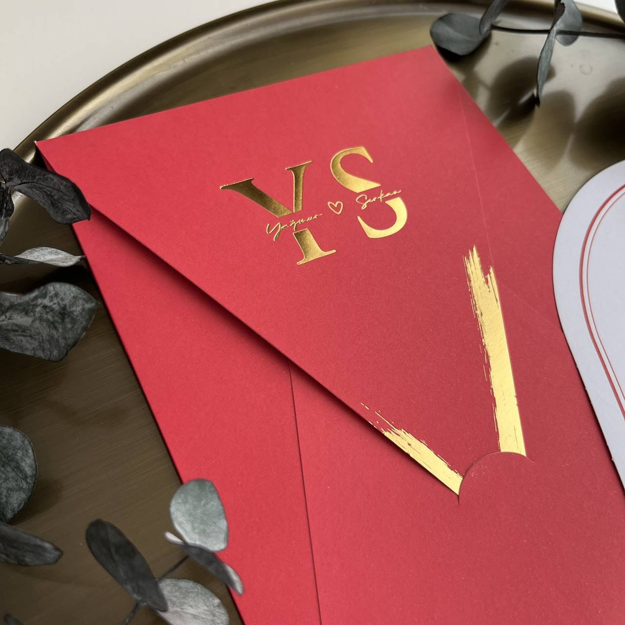 Red Envelope Floral Invitation Card