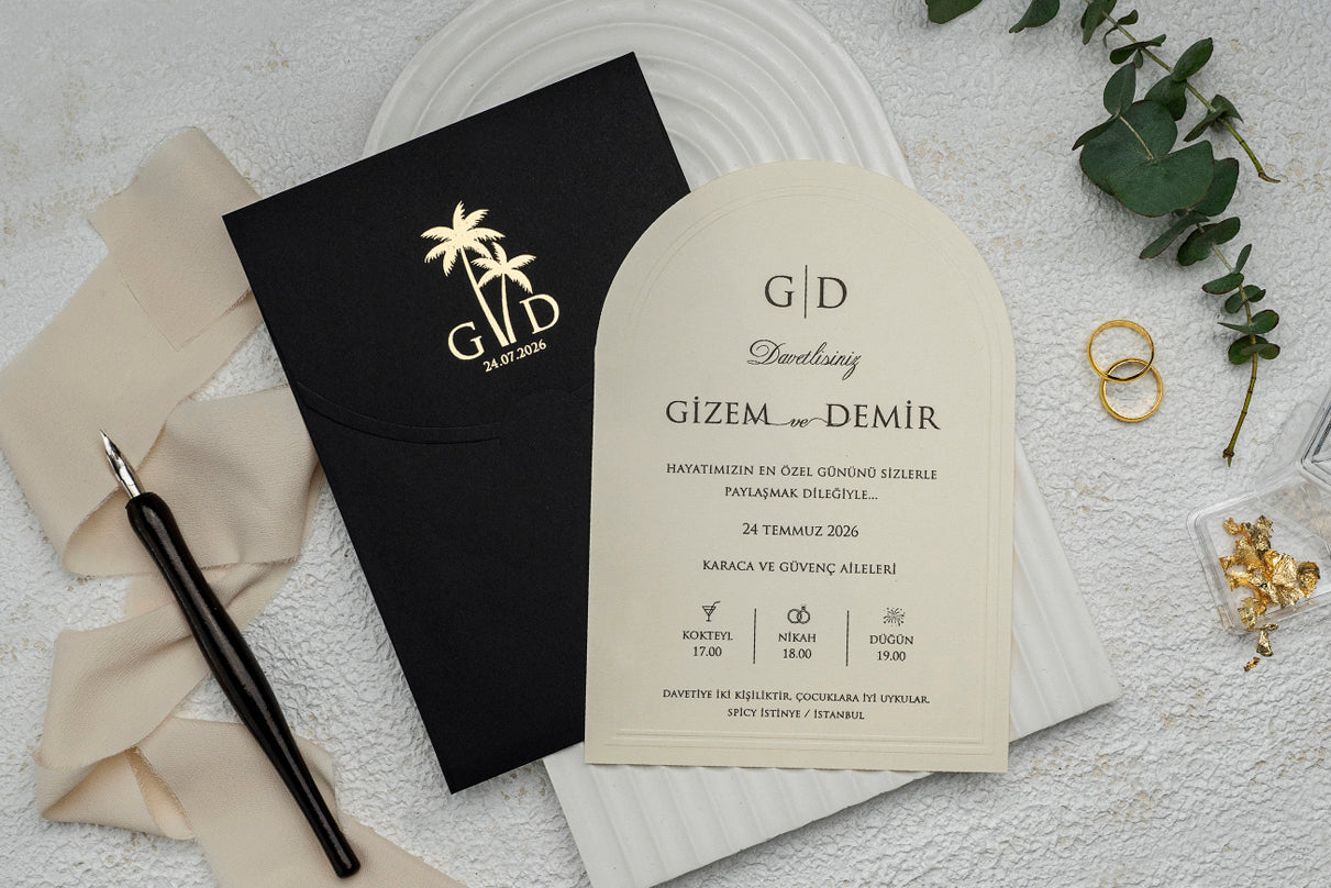 Simple Wedding Invitation with Icon