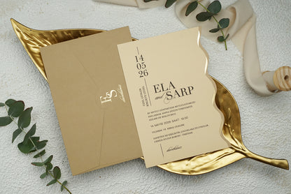 Special Cut Brown Invitation