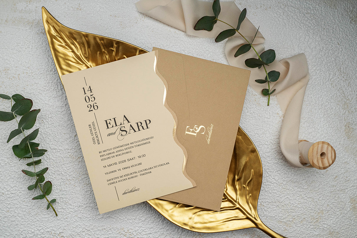 Special Cut Brown Invitation