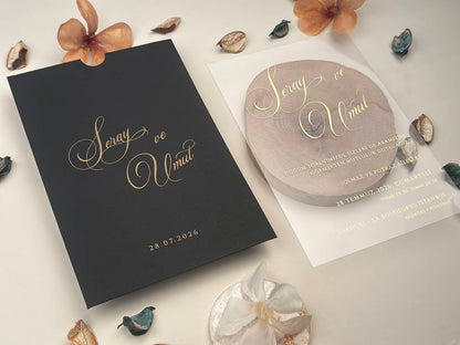 Vertical Transparent Wedding Invitation