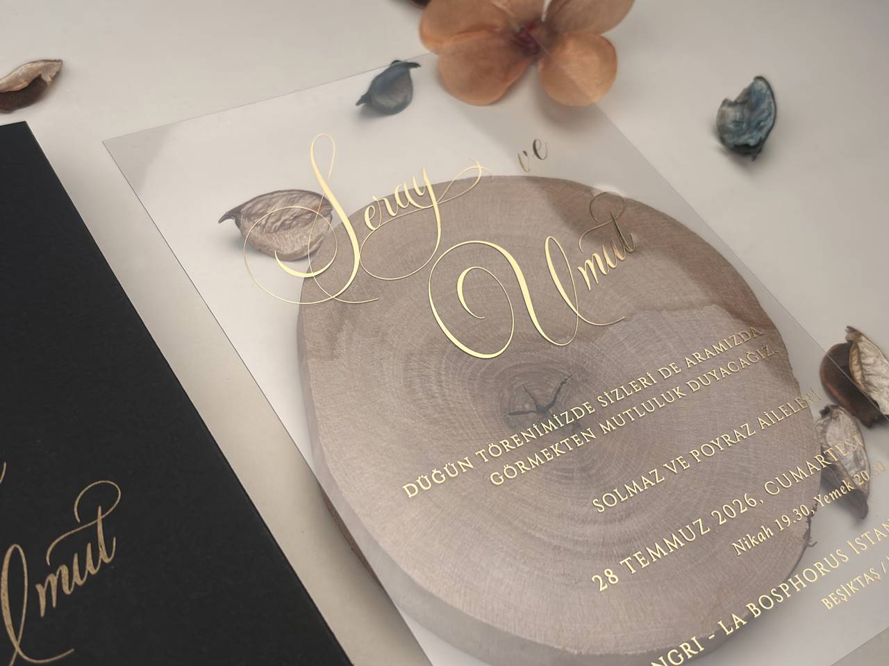 Vertical Transparent Wedding Invitation