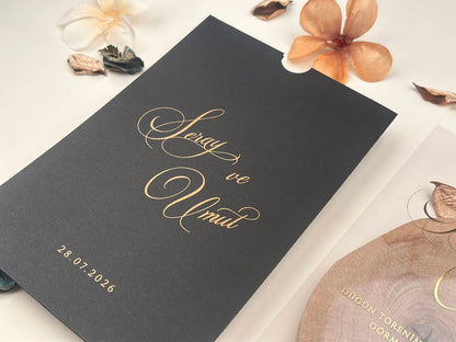 Vertical Transparent Wedding Invitation