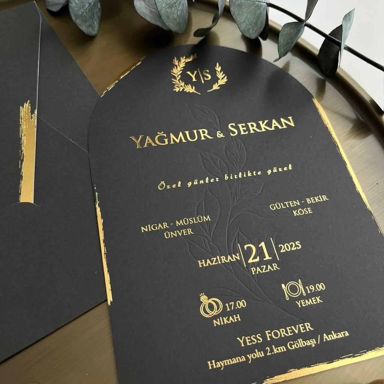 Arched Invitation - Black Sets