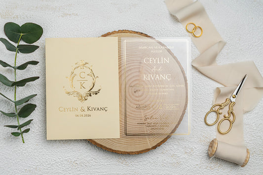 Luxury Acrylic Gold Invitation