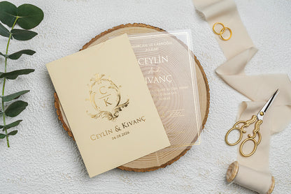 Luxury Acrylic Gold Invitation