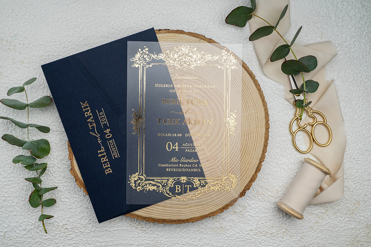 Acrylic Navy Blue Invitation